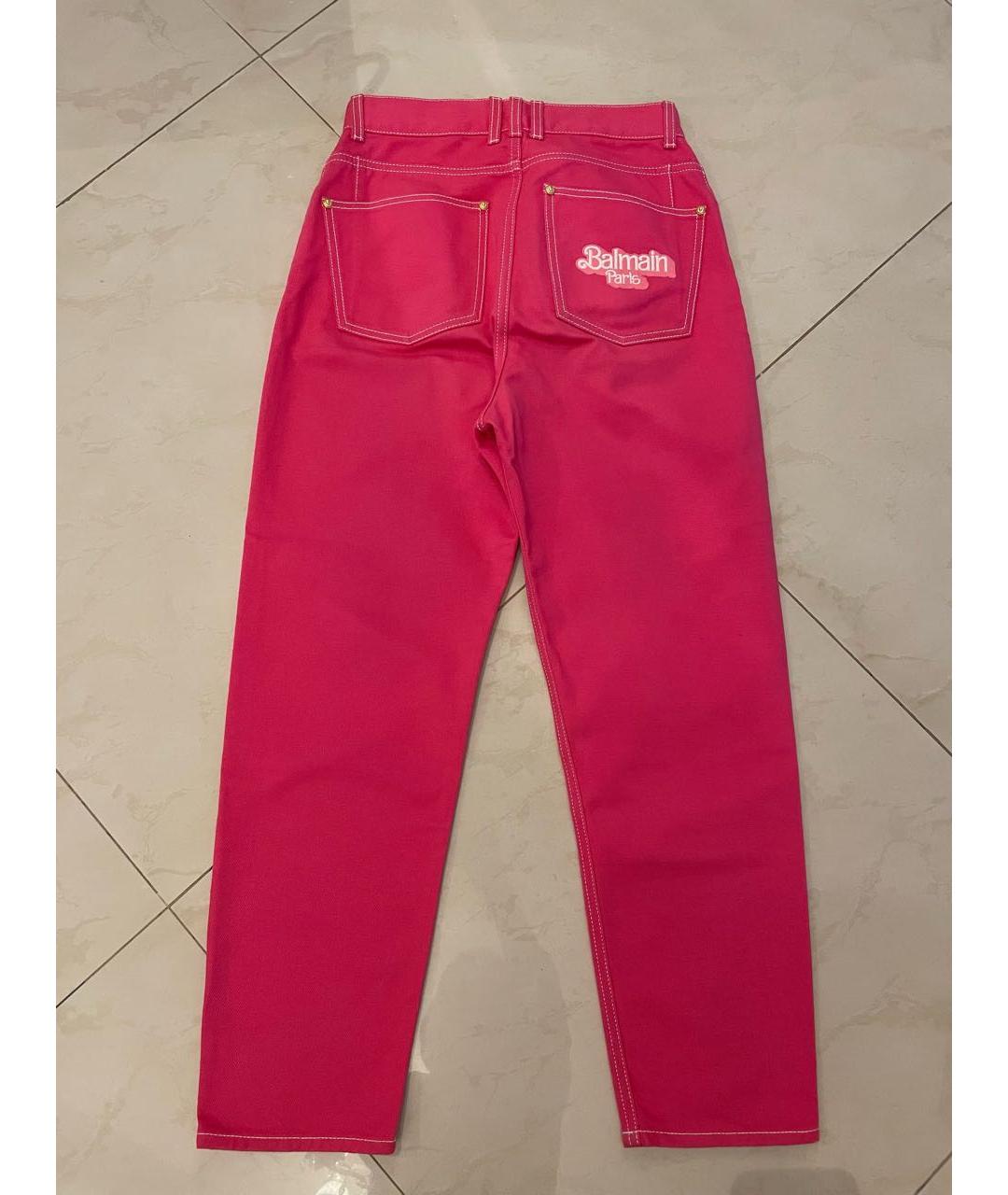 BALMAIN Розовые хлопковые джинсы слим, фото 2