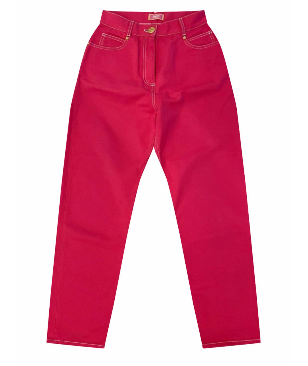 BALMAIN Розовые хлопковые джинсы слим, фото 1