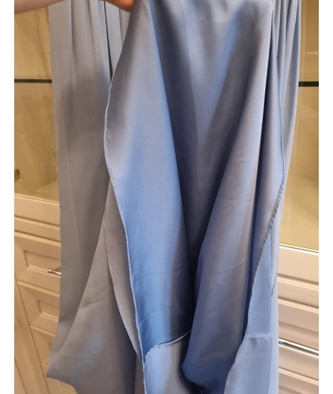 MARCHESA NOTTE Голубое шелковое вечернее платье, фото 8