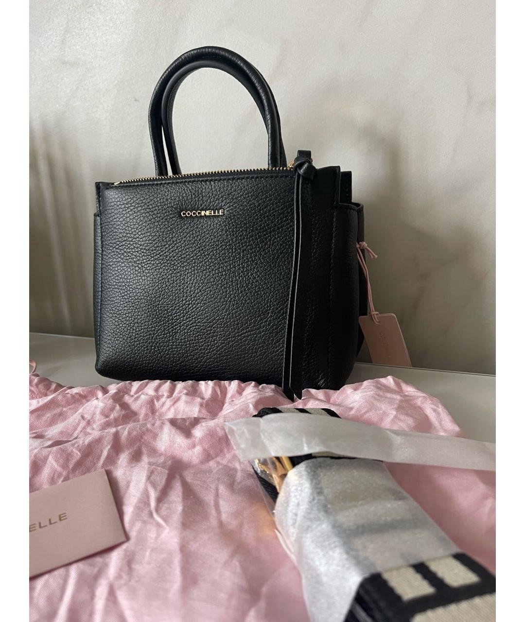 COCCINELLE Черная кожаная сумка через плечо, фото 4