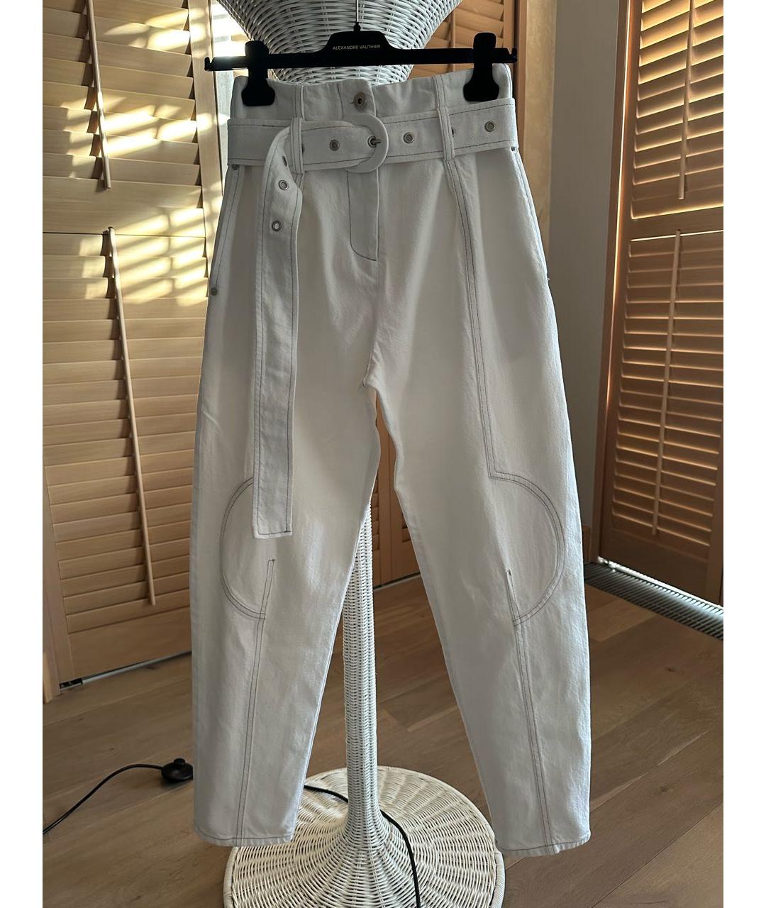 LOW CLASSIC Белые хлопковые джинсы слим, фото 5