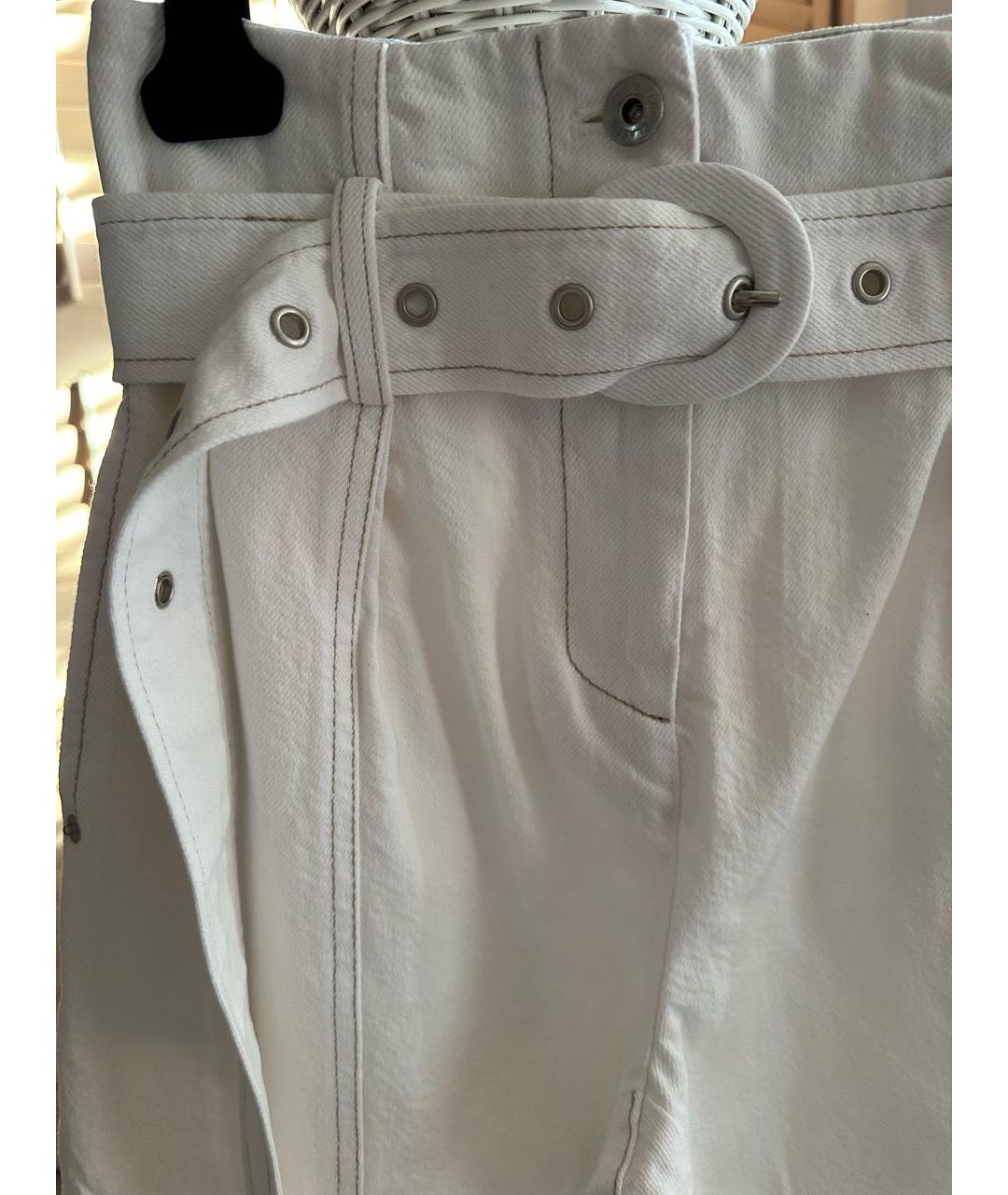 LOW CLASSIC Белые хлопковые джинсы слим, фото 3