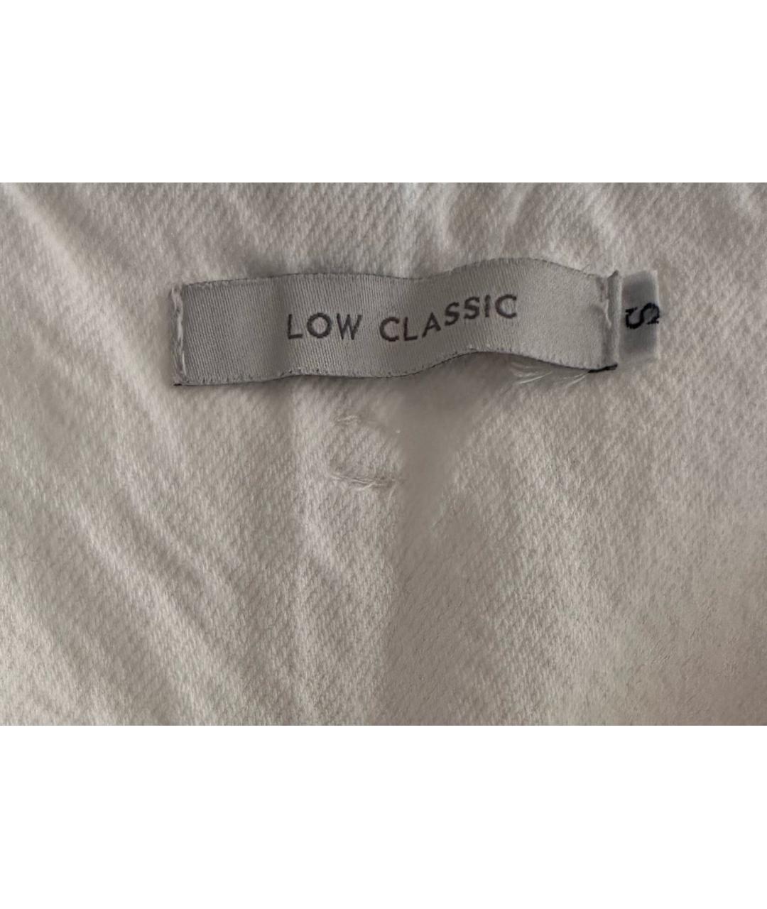 LOW CLASSIC Белые хлопковые джинсы слим, фото 4