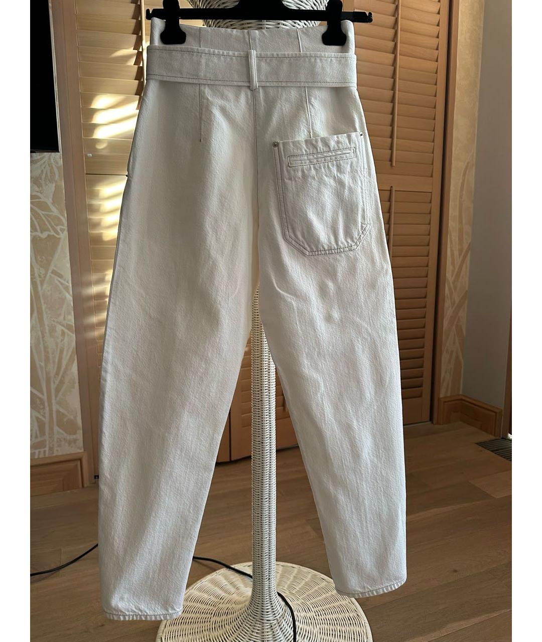 LOW CLASSIC Белые хлопковые джинсы слим, фото 2