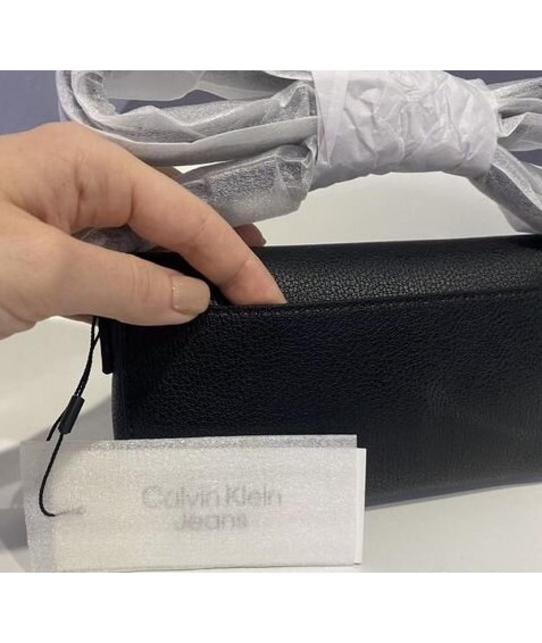 CALVIN KLEIN Черная сумка через плечо из искусственной кожи, фото 7