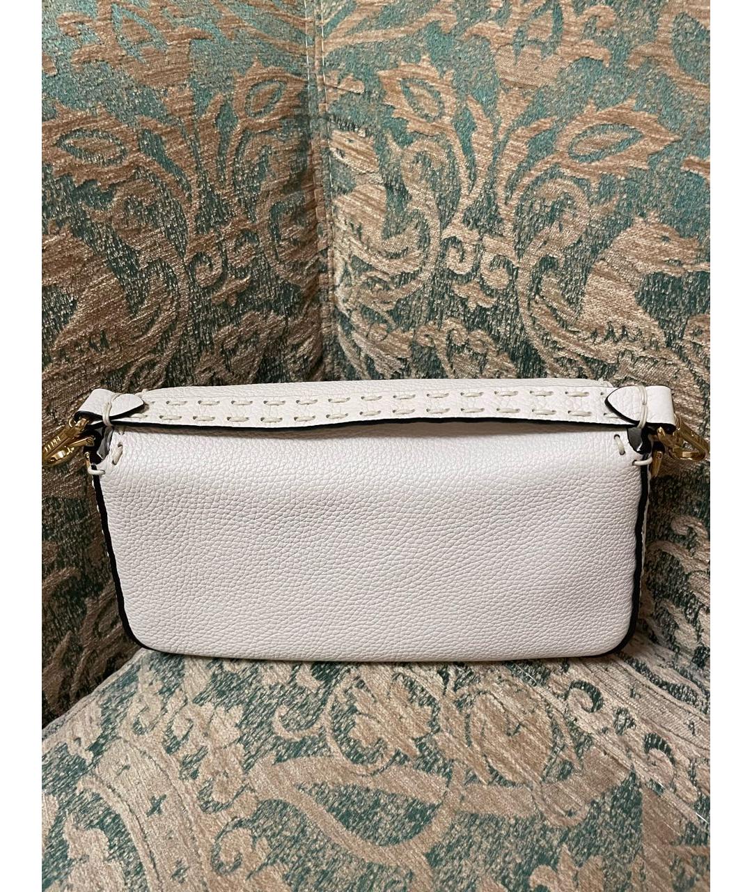 FENDI Бежевая кожаная сумка через плечо, фото 4