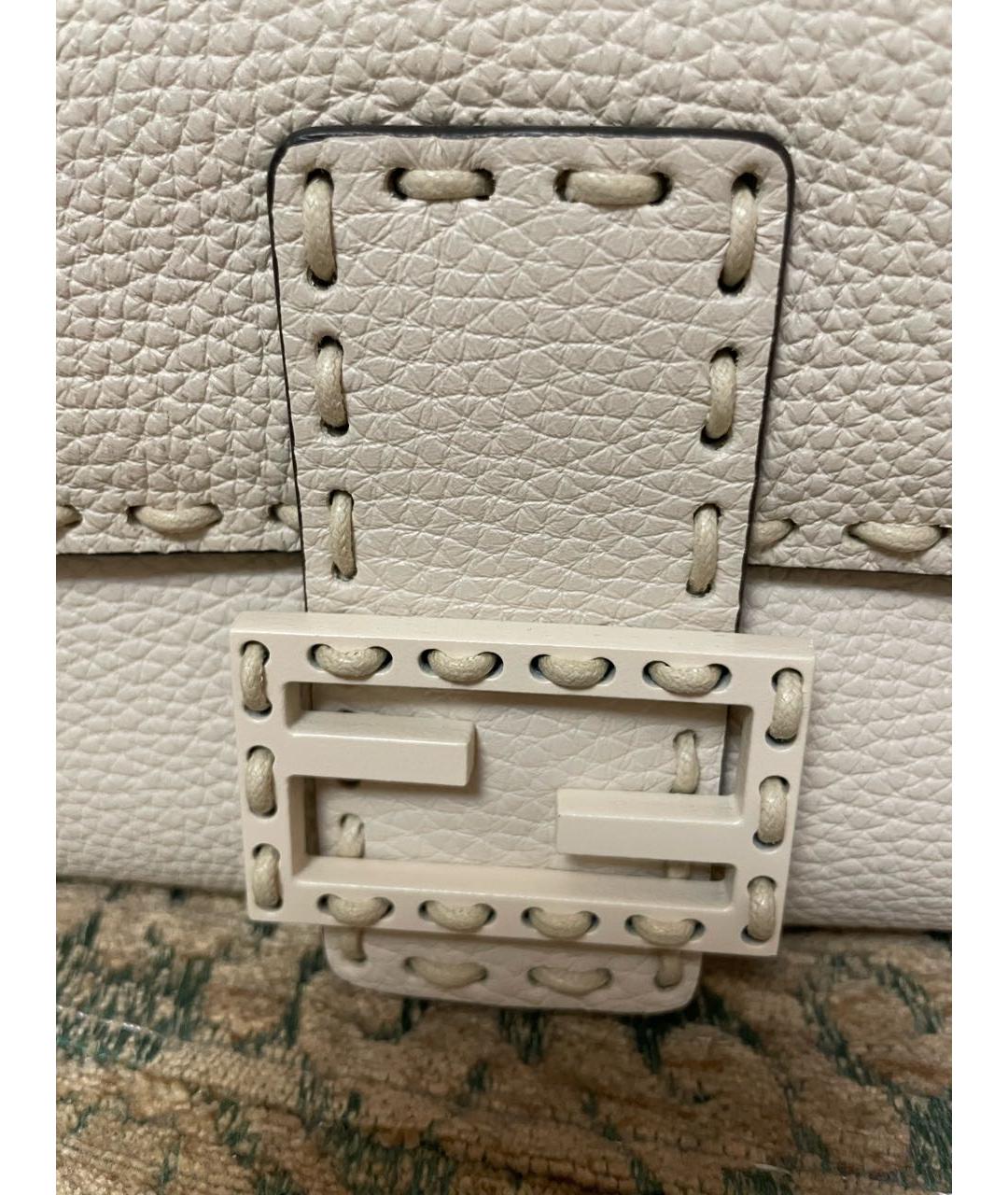 FENDI Бежевая кожаная сумка через плечо, фото 2