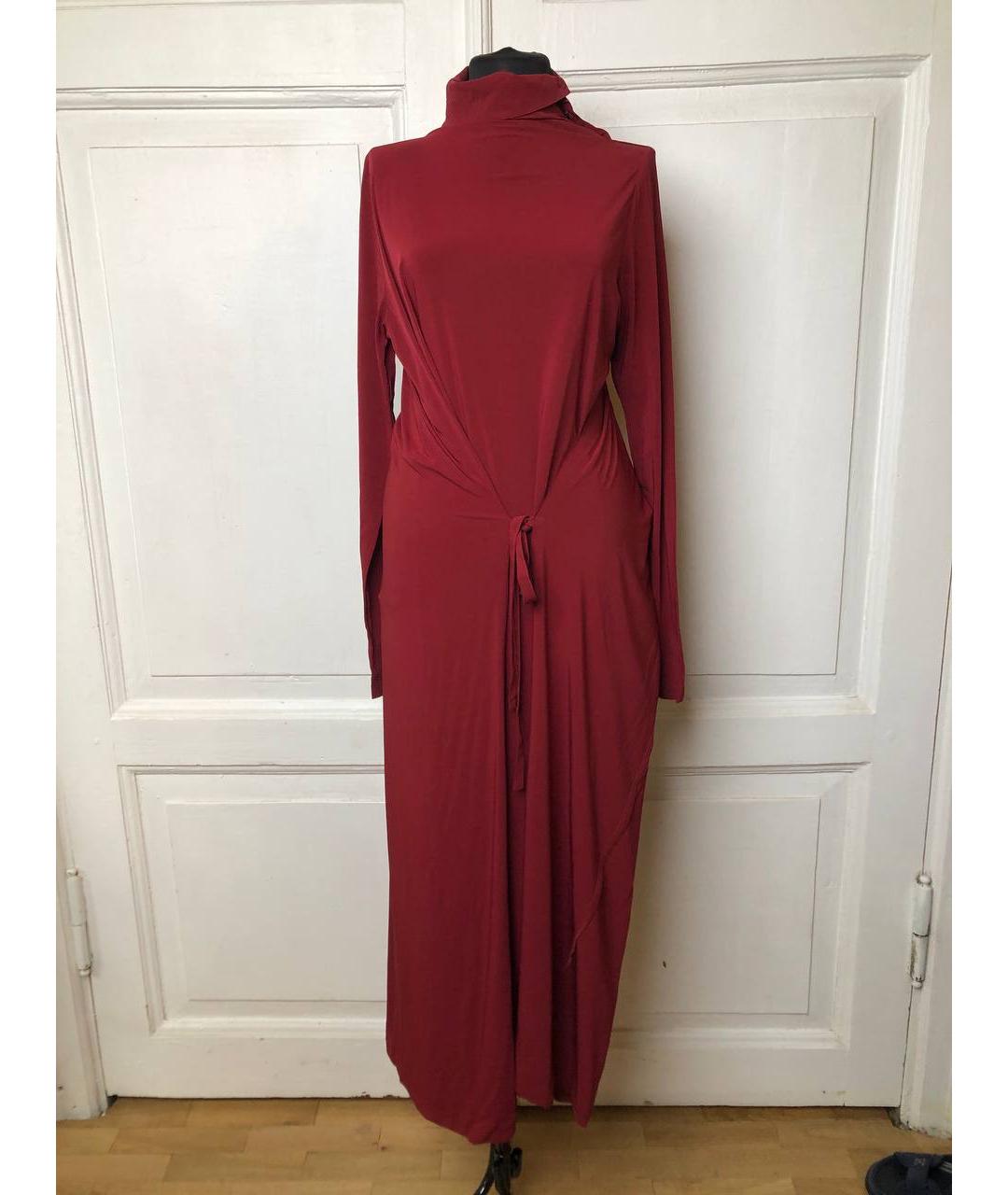 ANN DEMEULEMEESTER Красное вискозное вечернее платье, фото 6