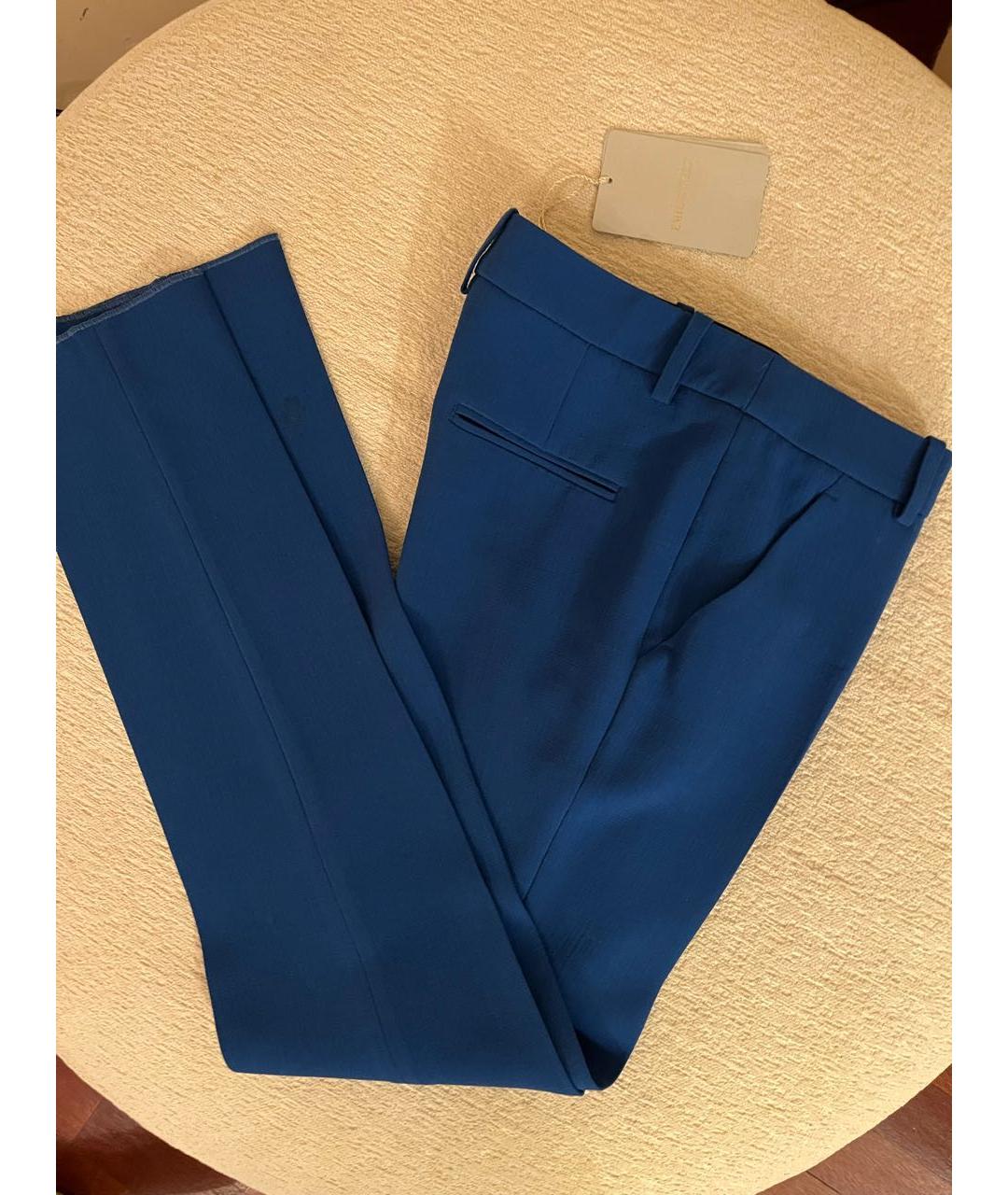 EMILIO PUCCI Синие шерстяные брюки узкие, фото 3
