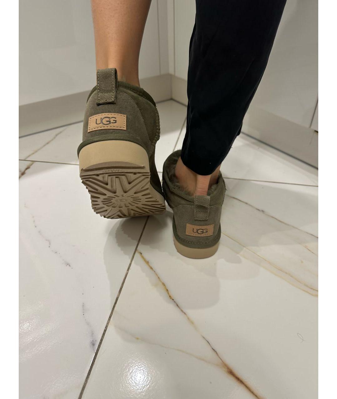 UGG AUSTRALIA Хаки замшевые ботинки, фото 7