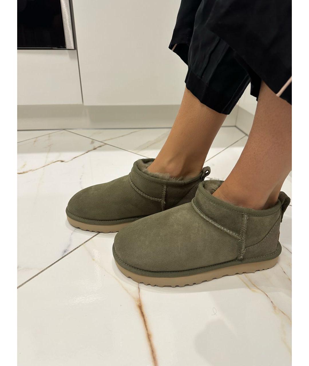 UGG AUSTRALIA Хаки замшевые ботинки, фото 6