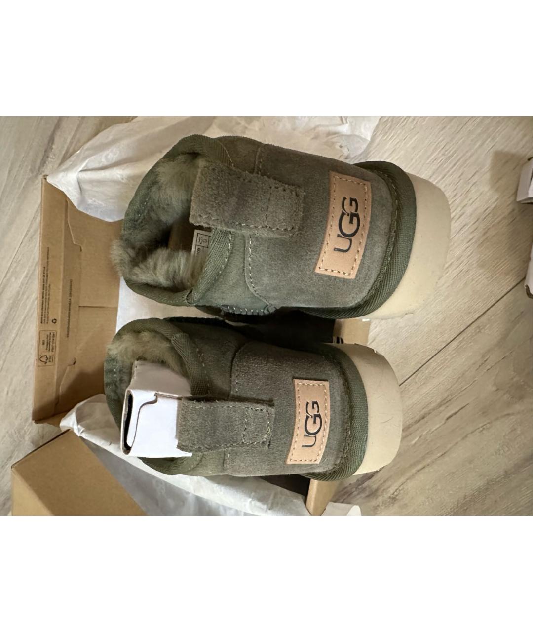 UGG AUSTRALIA Хаки замшевые ботинки, фото 4