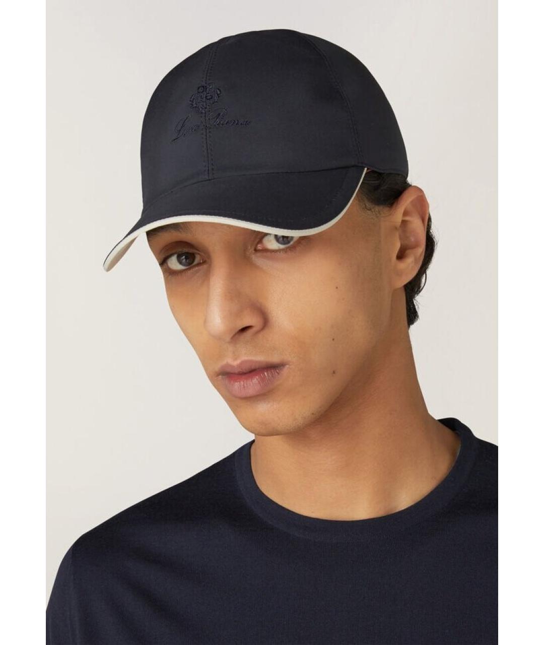 LORO PIANA Темно-синяя синтетическая кепка, фото 2