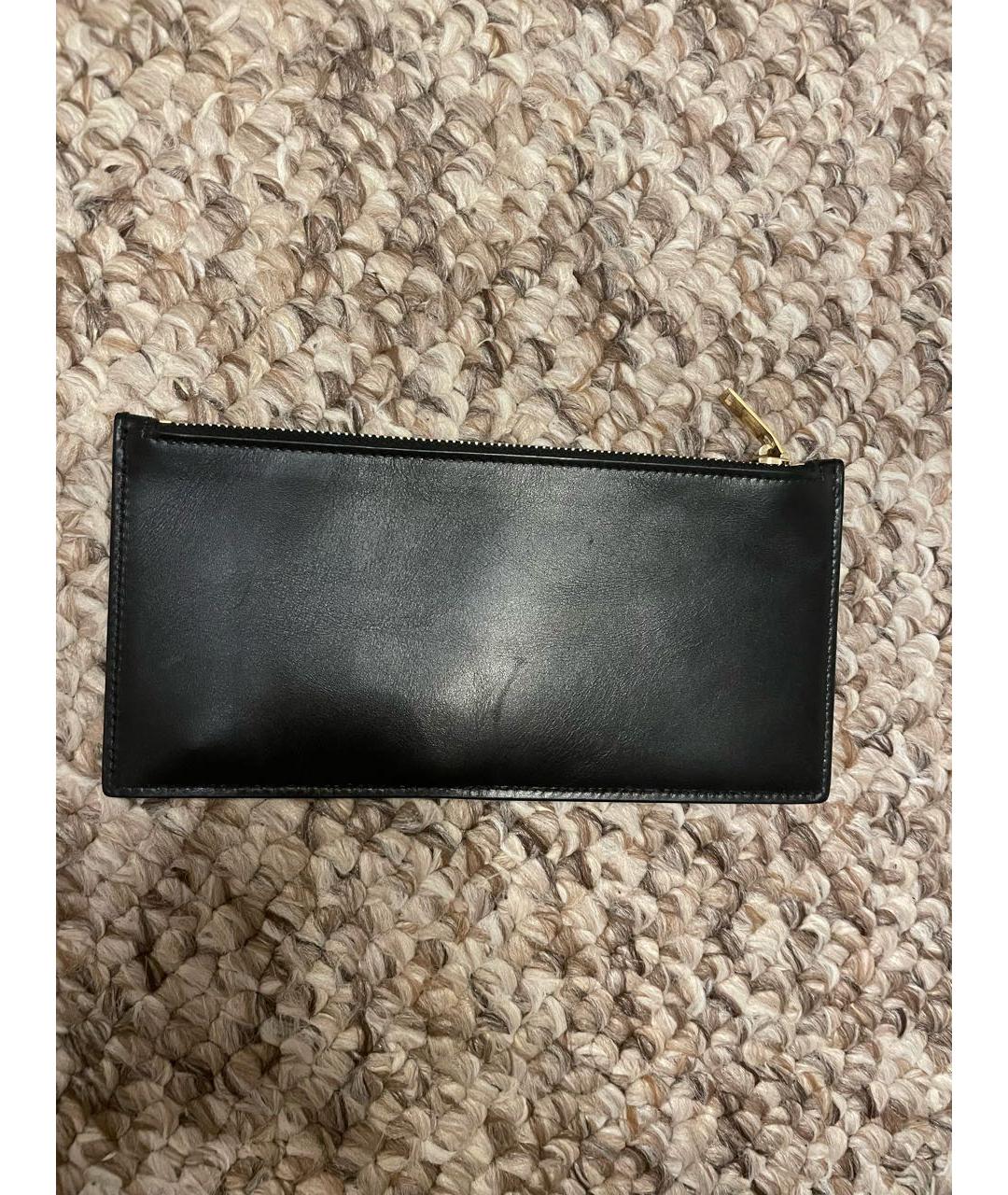 SAINT LAURENT Черный кожаный кошелек, фото 2