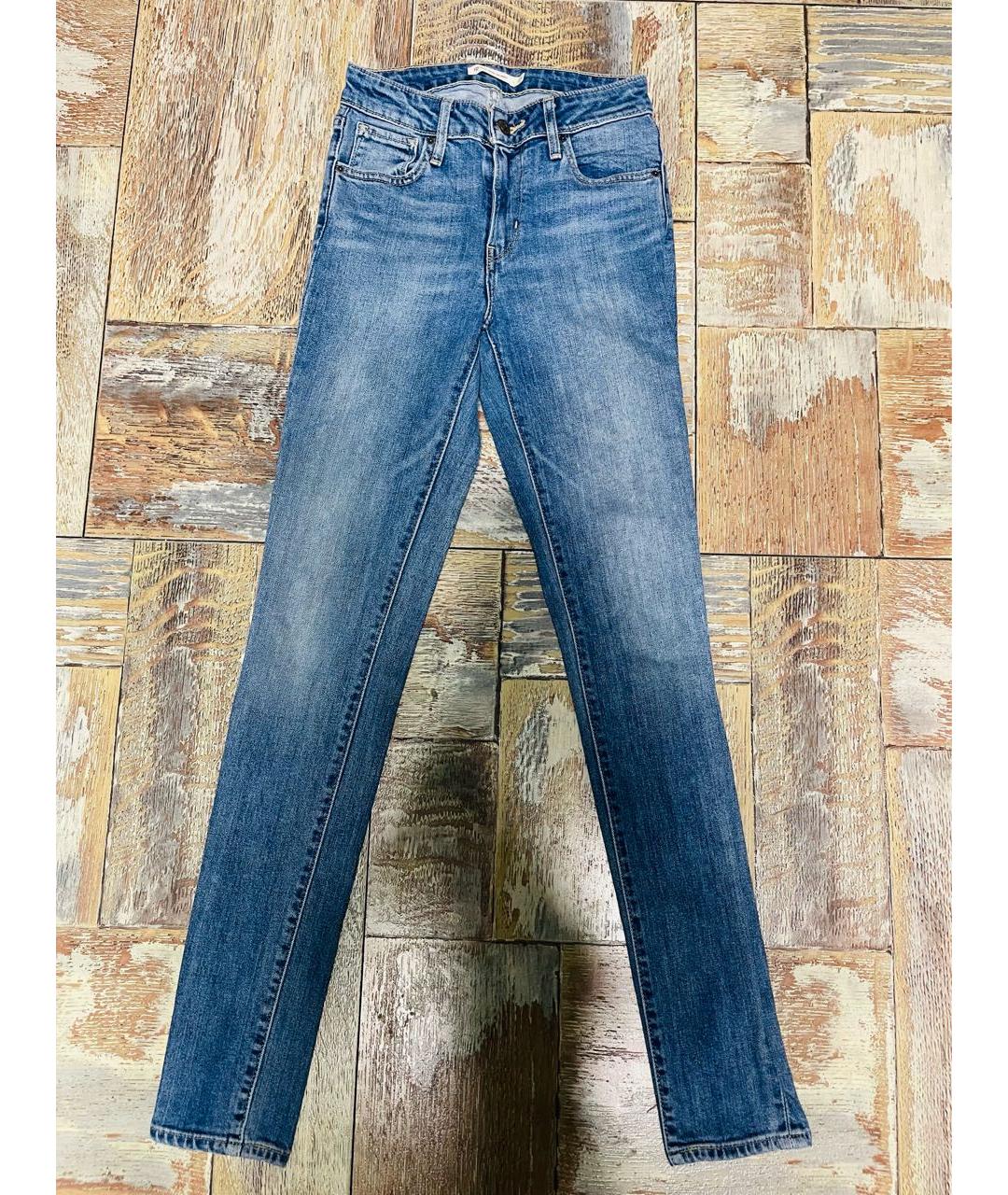LEVI'S Голубые хлопко-эластановые джинсы слим, фото 5