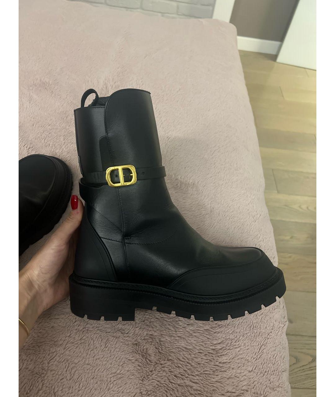CHRISTIAN DIOR Черные кожаные ботинки, фото 5