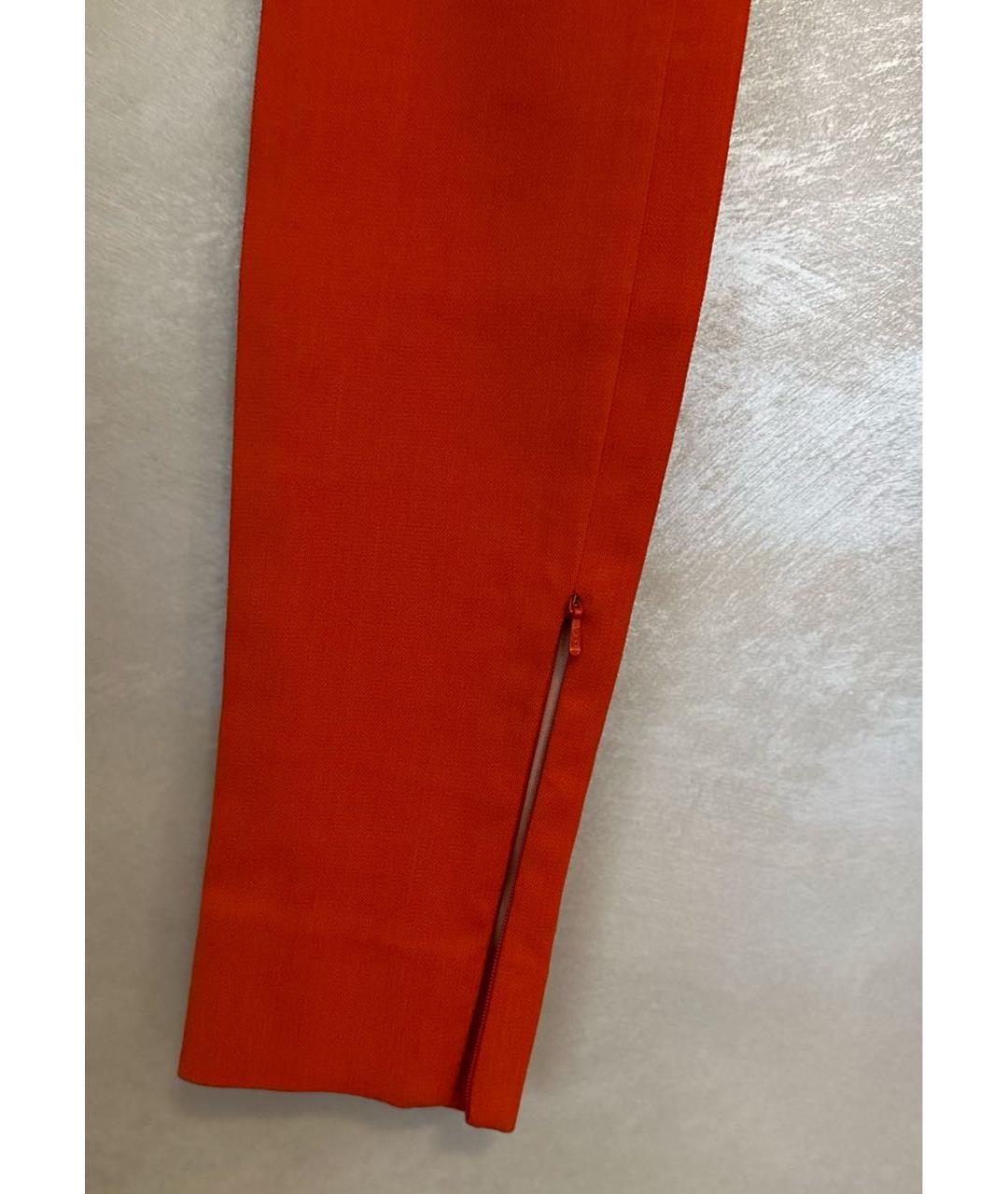 VICTORIA BECKHAM Оранжевое хлопковые брюки узкие, фото 4