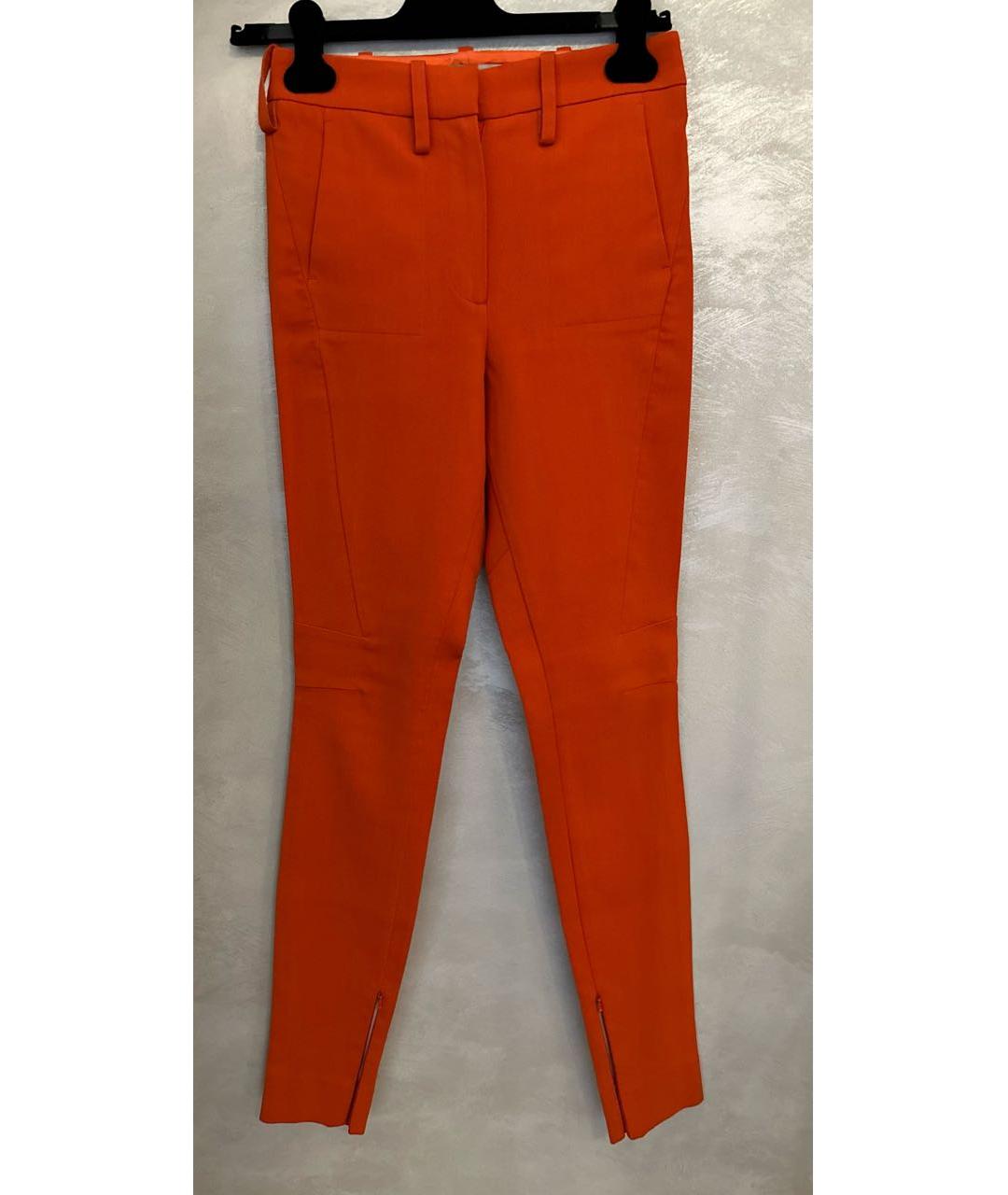 VICTORIA BECKHAM Оранжевое хлопковые брюки узкие, фото 5
