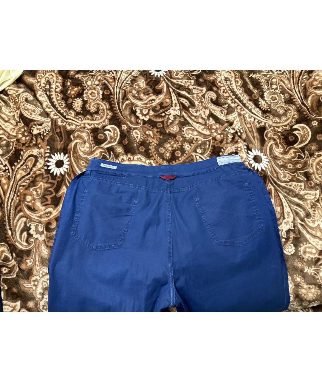 BRUNELLO CUCINELLI Темно-синие хлопковые повседневные брюки, фото 6