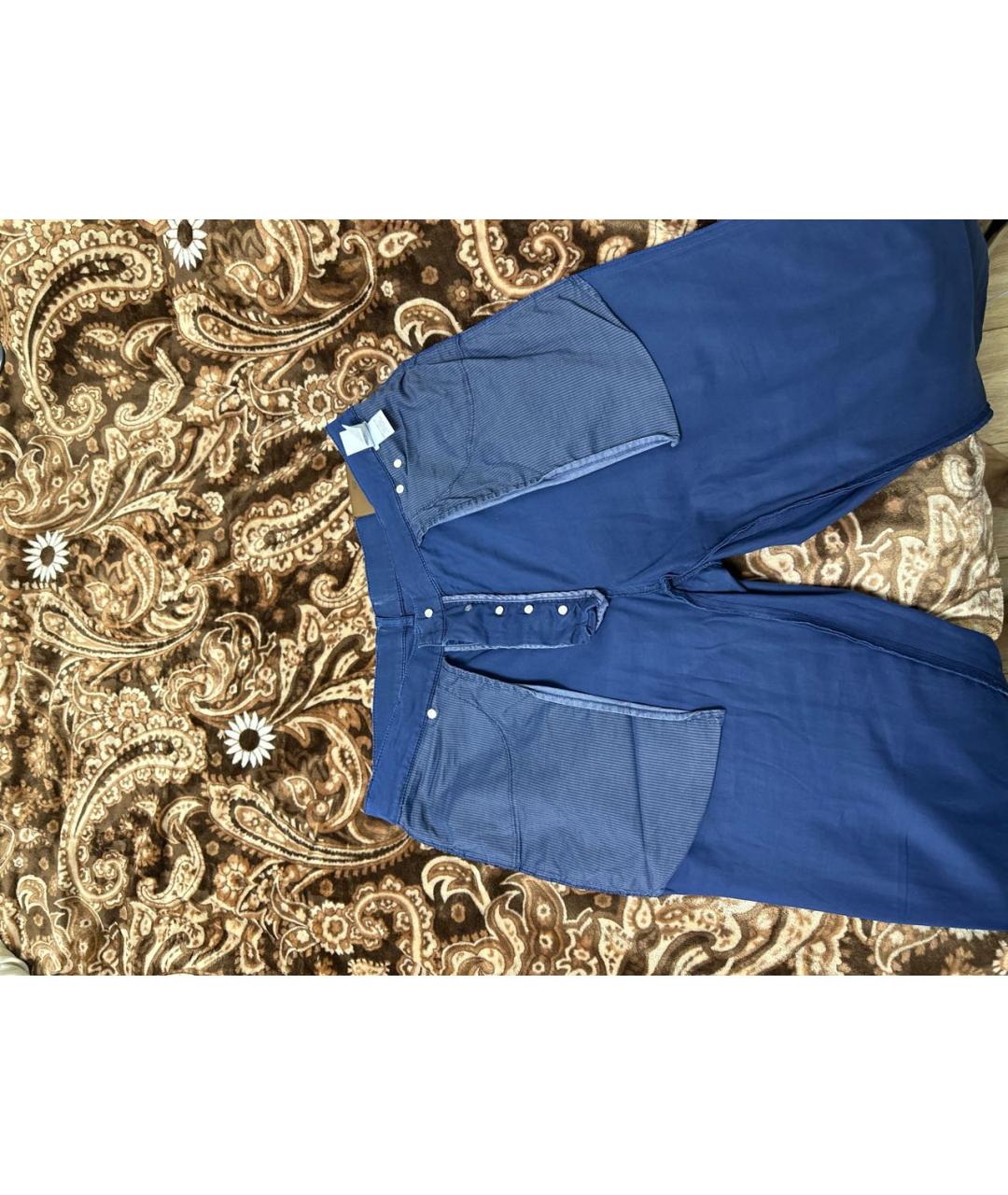 BRUNELLO CUCINELLI Темно-синие хлопковые повседневные брюки, фото 3