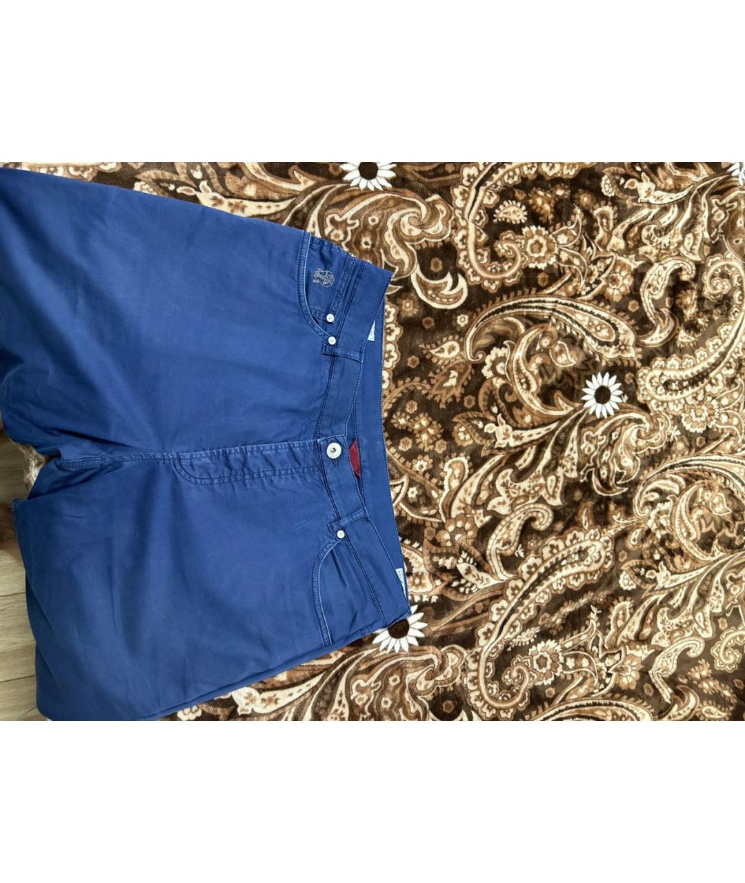 BRUNELLO CUCINELLI Темно-синие хлопковые повседневные брюки, фото 5