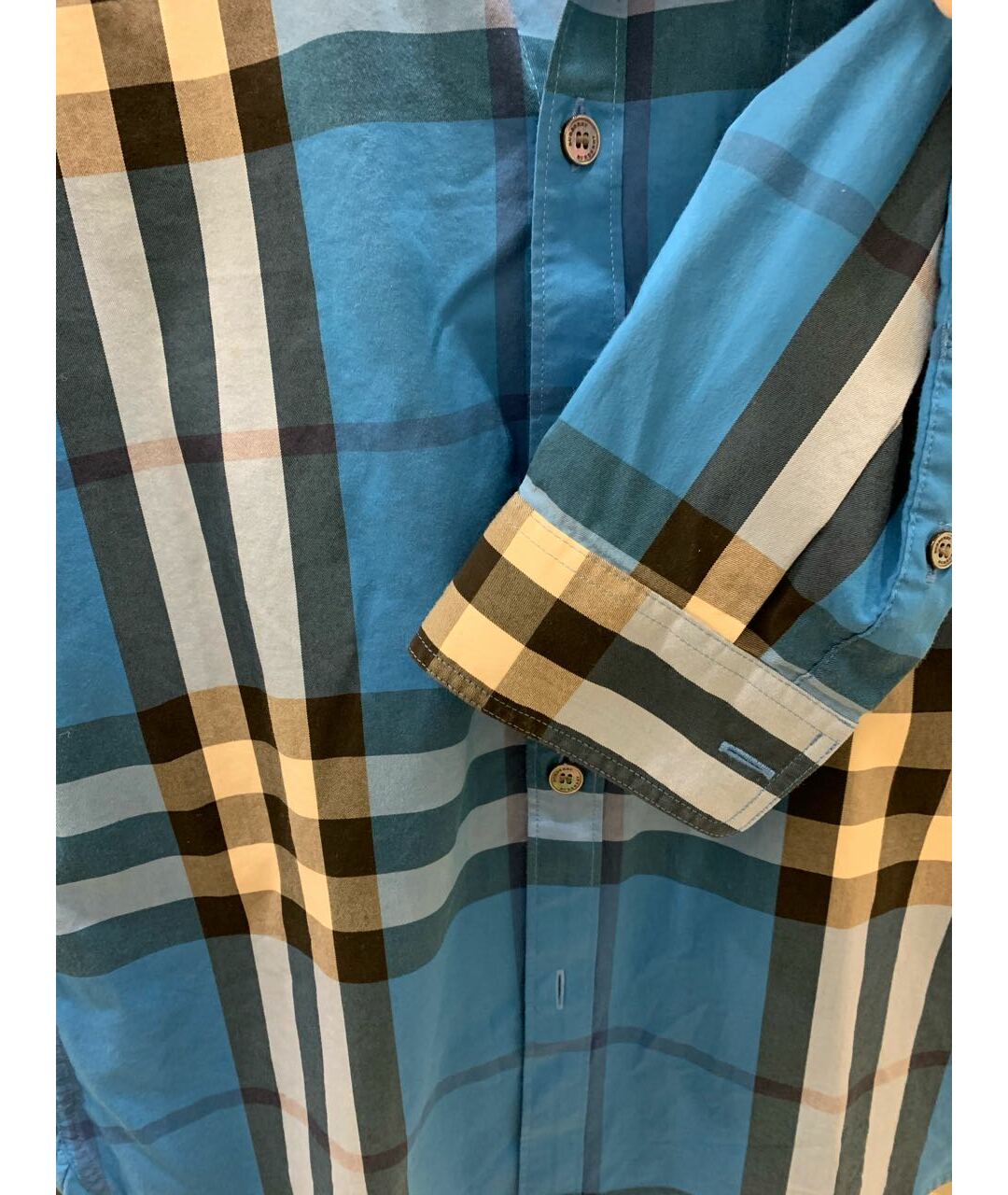 BURBERRY Голубая хлопковая кэжуал рубашка, фото 4