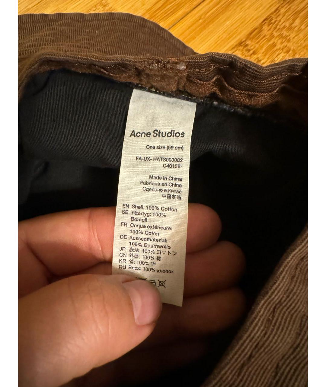 ACNE STUDIOS Темно-синяя хлопковая панама, фото 3