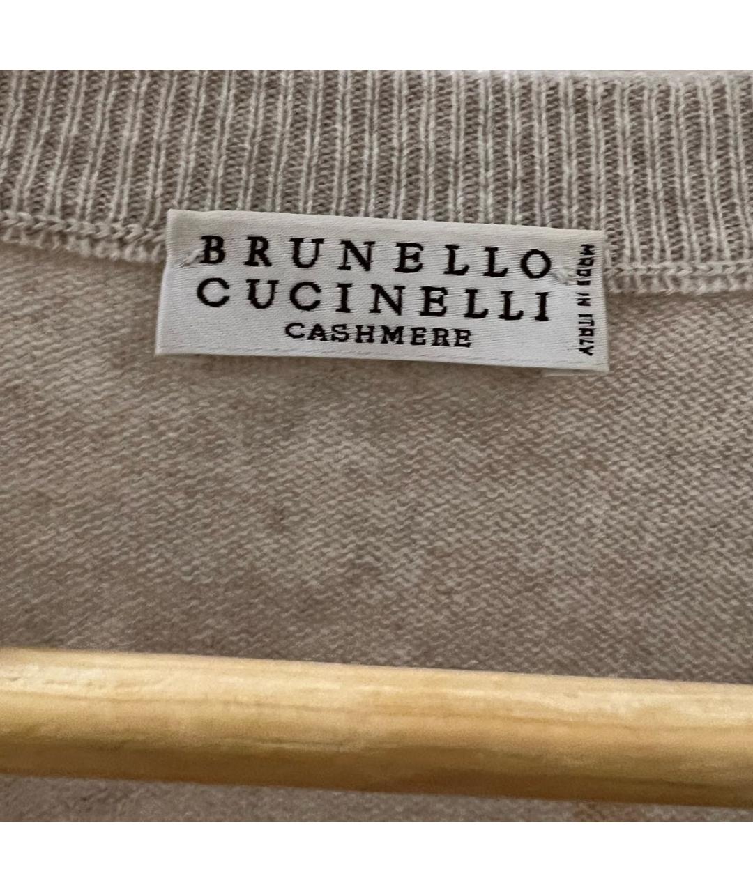 BRUNELLO CUCINELLI Бежевый кашемировый джемпер / свитер, фото 3