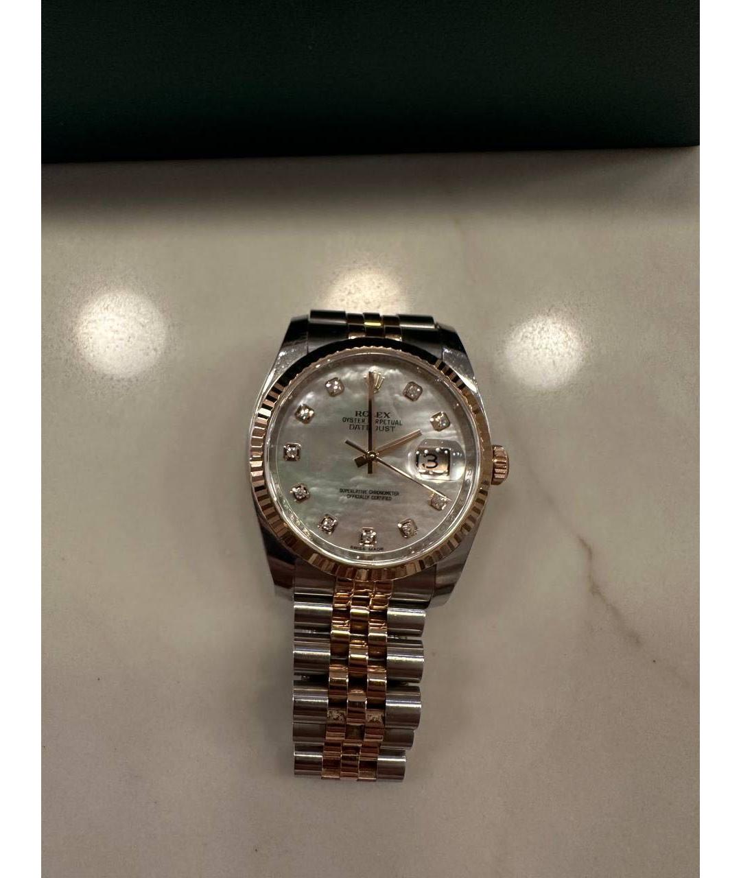ROLEX Антрацитовые часы из желтого золота, фото 5