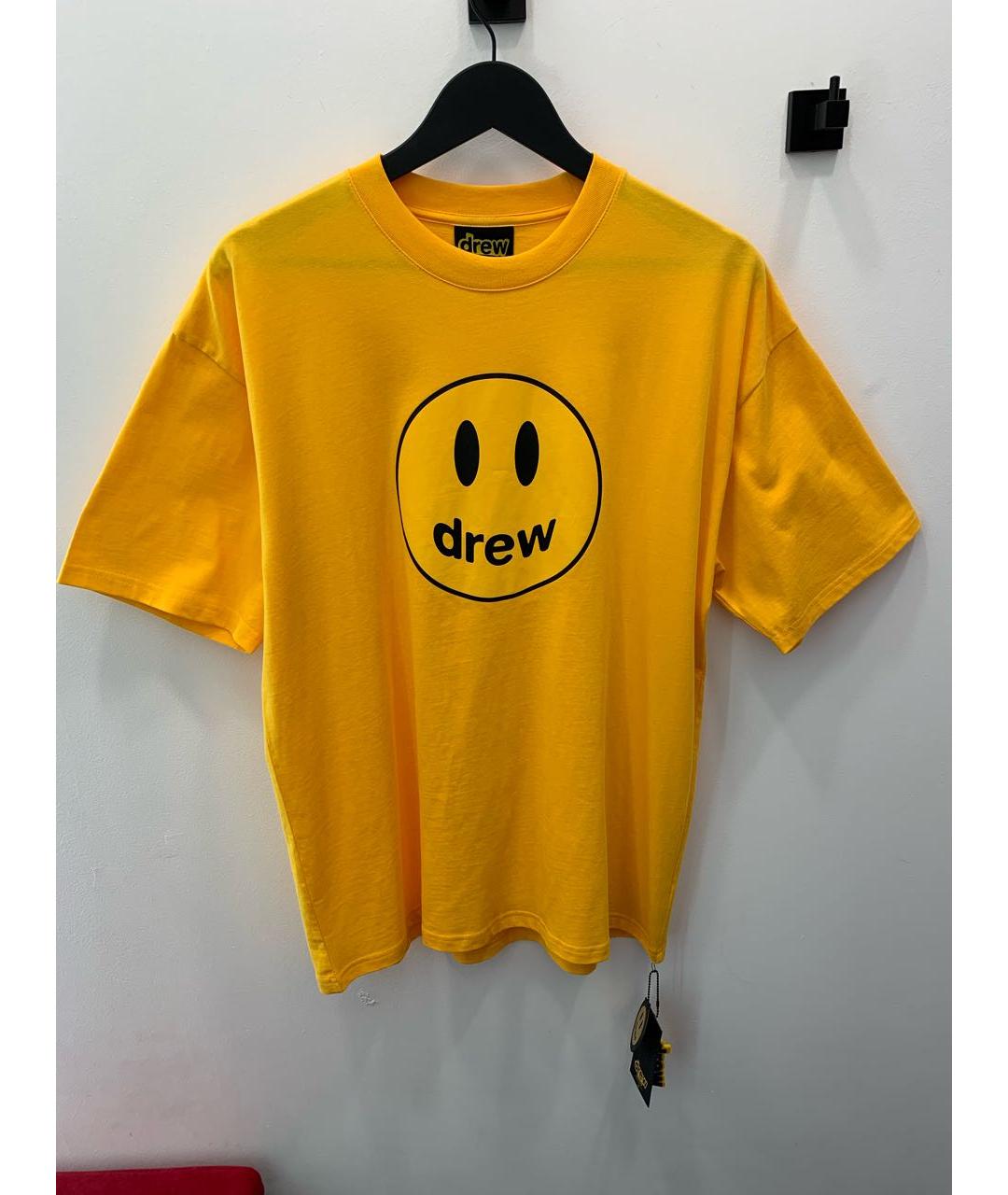 drew house Желтая хлопковая футболка, фото 5