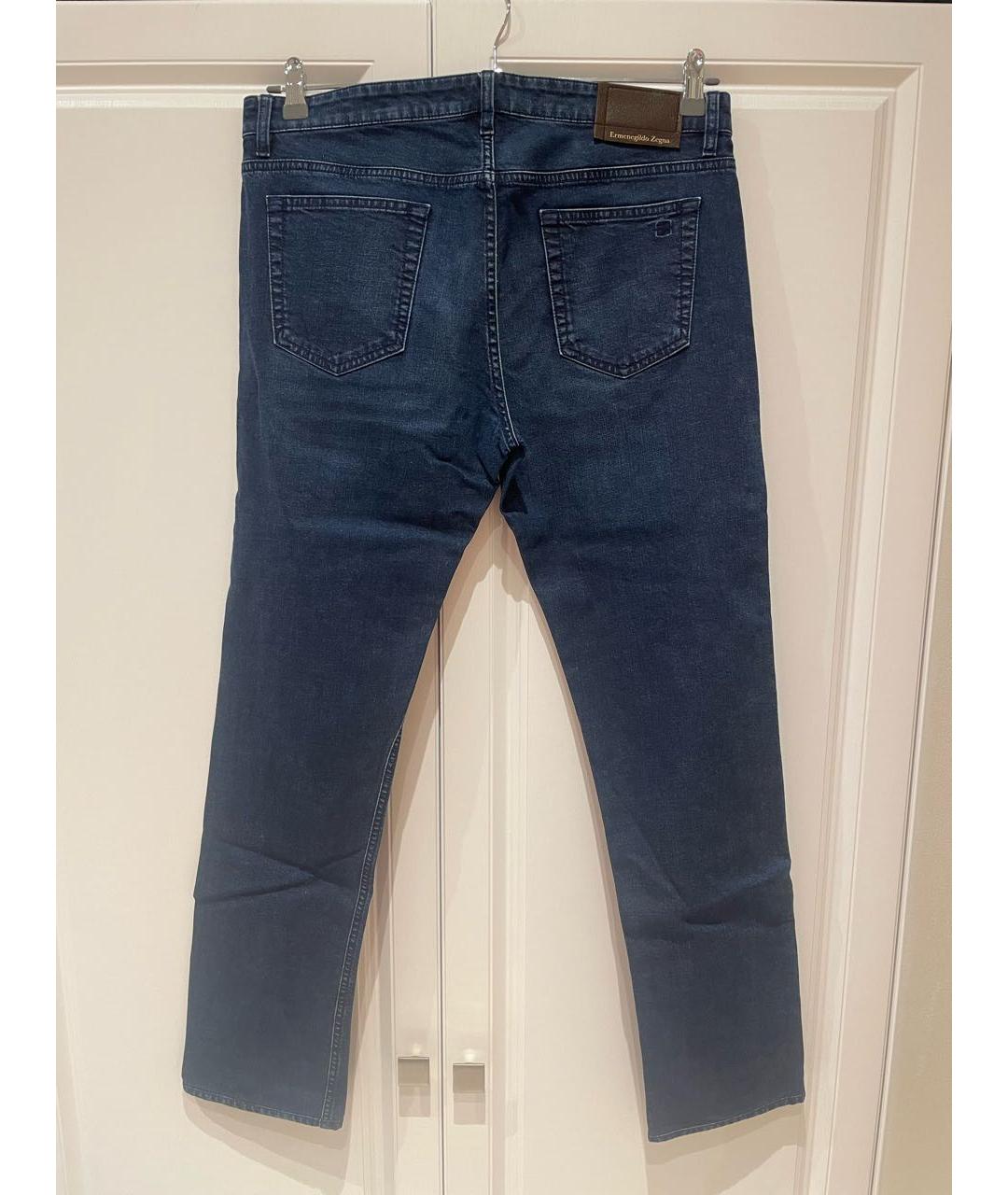 ERMENEGILDO ZEGNA Темно-синие хлопковые джинсы скинни, фото 2