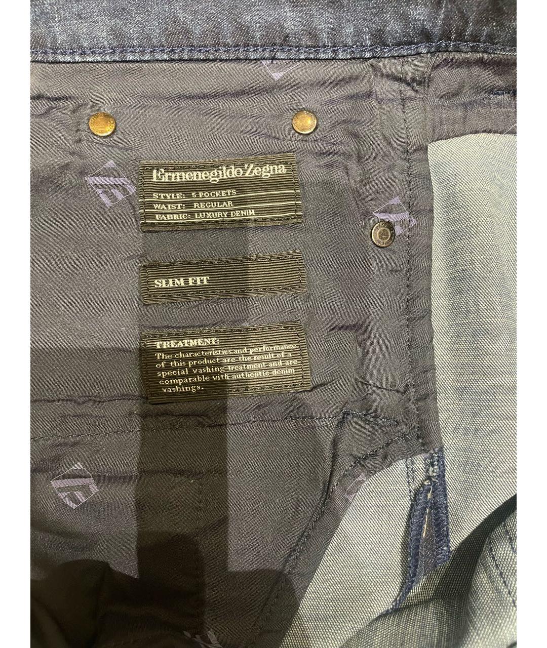 ERMENEGILDO ZEGNA Темно-синие хлопковые джинсы скинни, фото 6