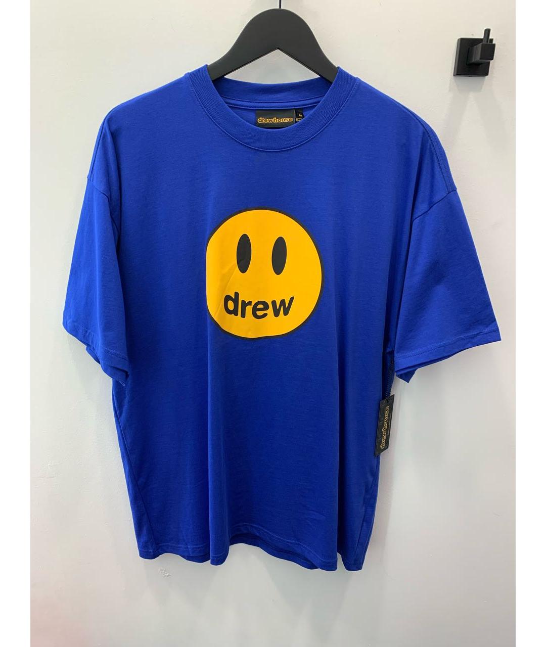 drew house Темно-синяя хлопковая футболка, фото 5
