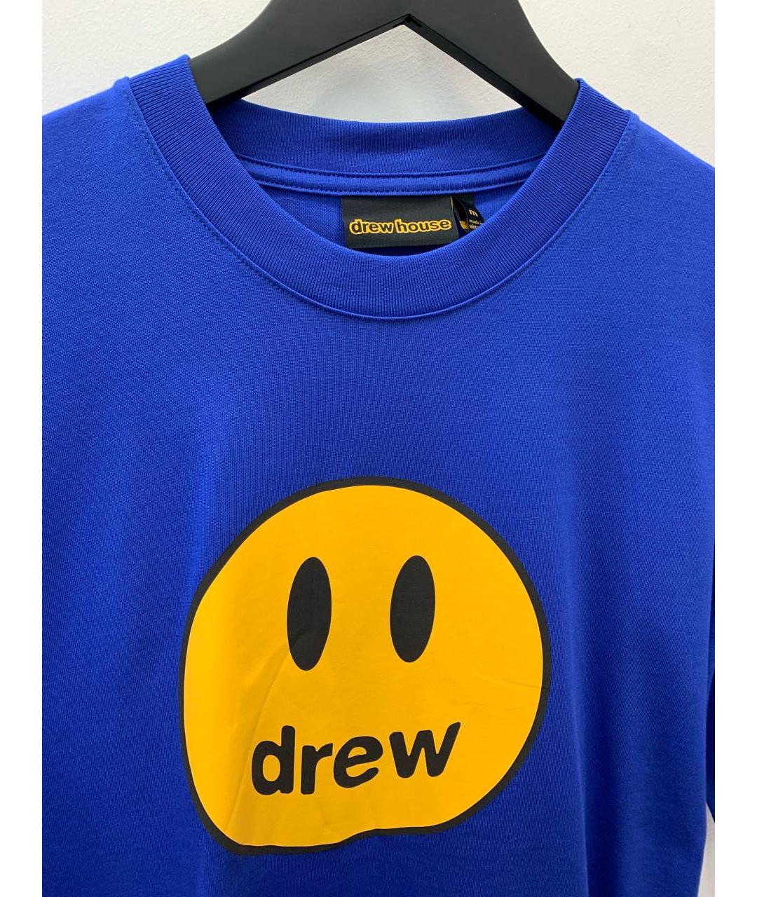 drew house Темно-синяя хлопковая футболка, фото 3