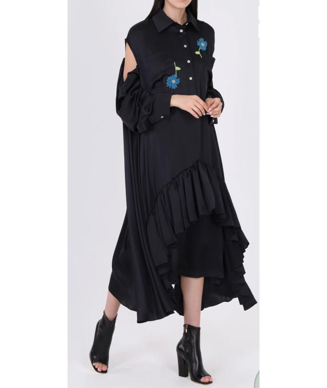 NATASHA ZINKO Черное шелковое повседневное платье, фото 7