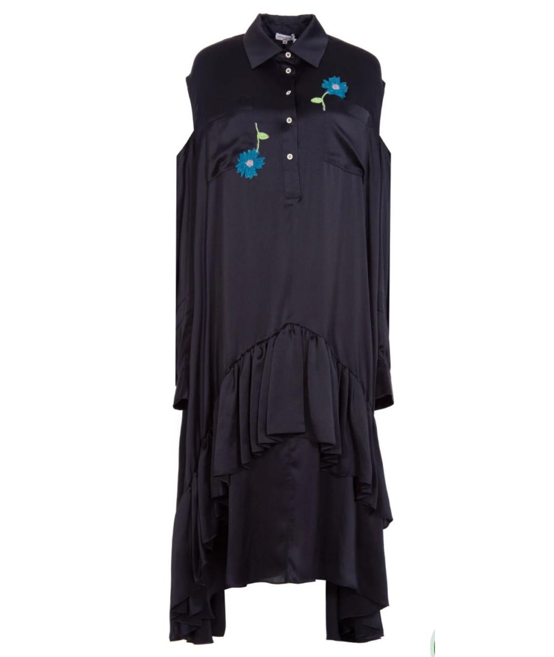 NATASHA ZINKO Черное шелковое повседневное платье, фото 1