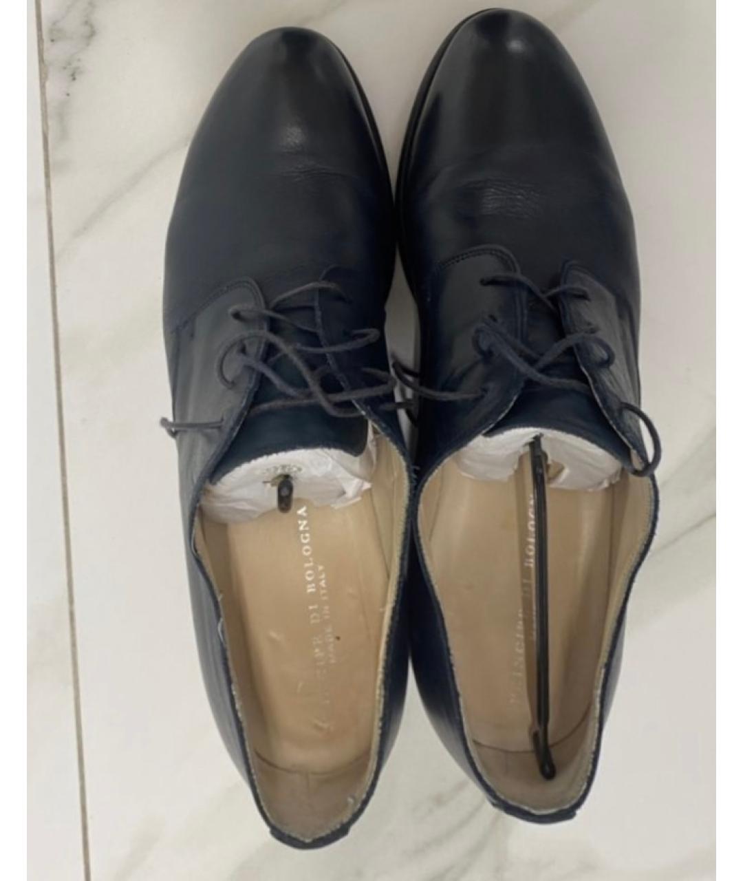 Principe di Bologna Темно-синие кожаные туфли, фото 3