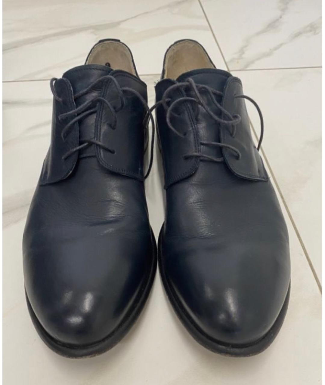 Principe di Bologna Темно-синие кожаные туфли, фото 2