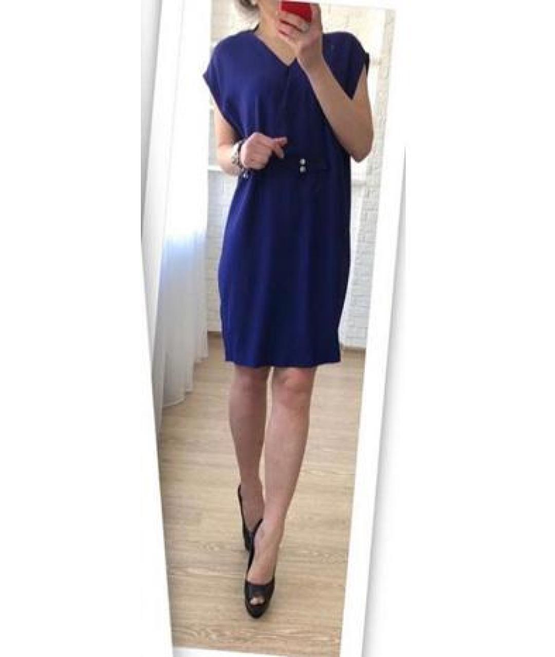 ESCADA Синее вискозное коктейльное платье, фото 3