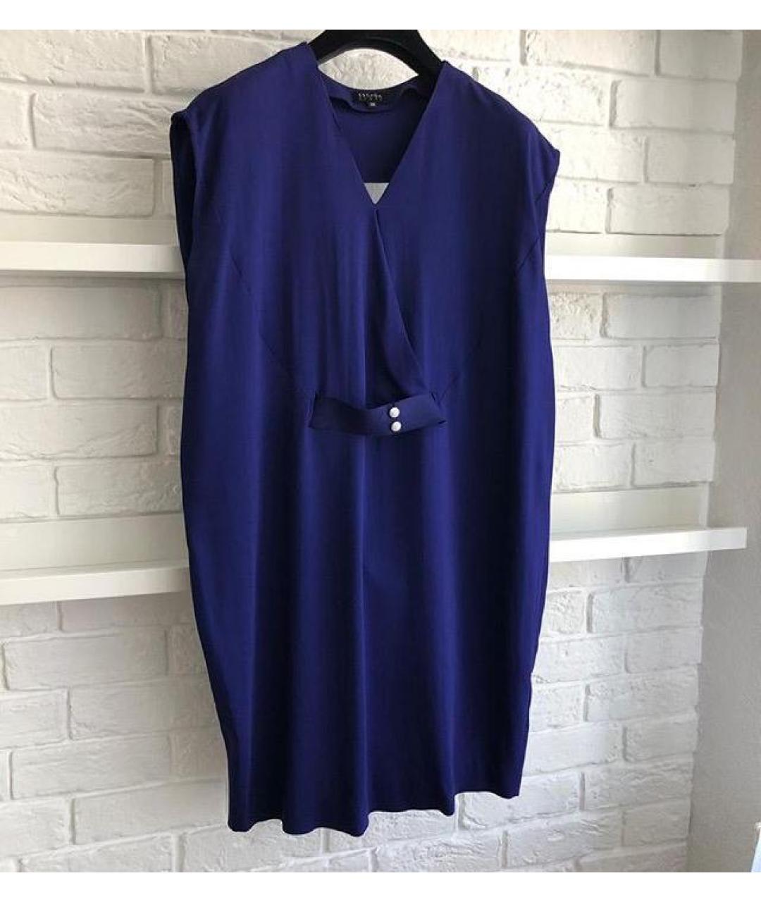 ESCADA Синее вискозное коктейльное платье, фото 9