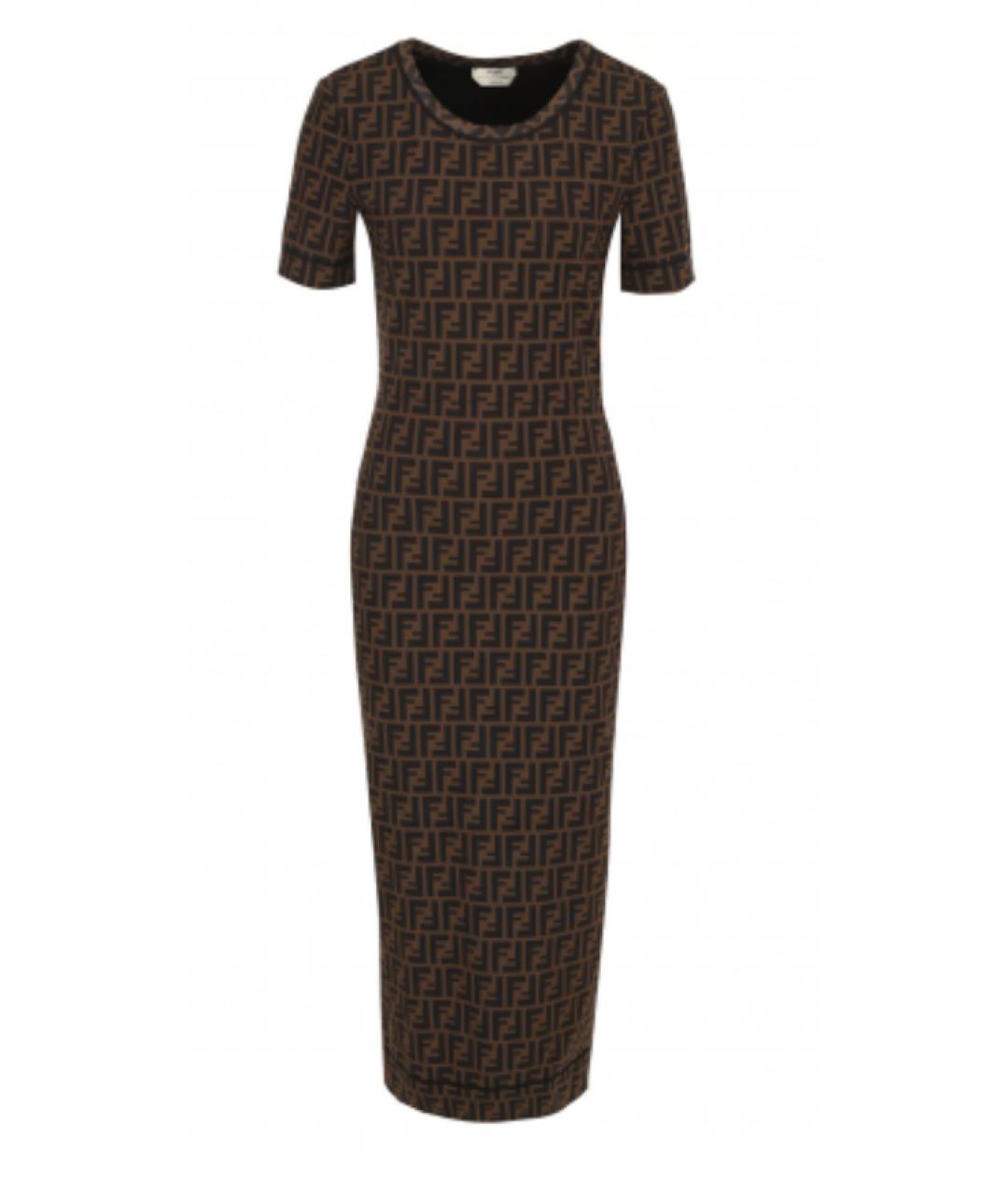 FENDI Коричневое полиамидовое повседневное платье, фото 1