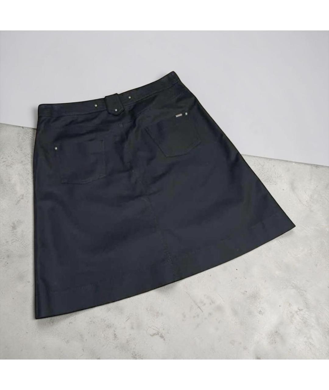 BARBARA BUI Черная хлопковая юбка миди, фото 3