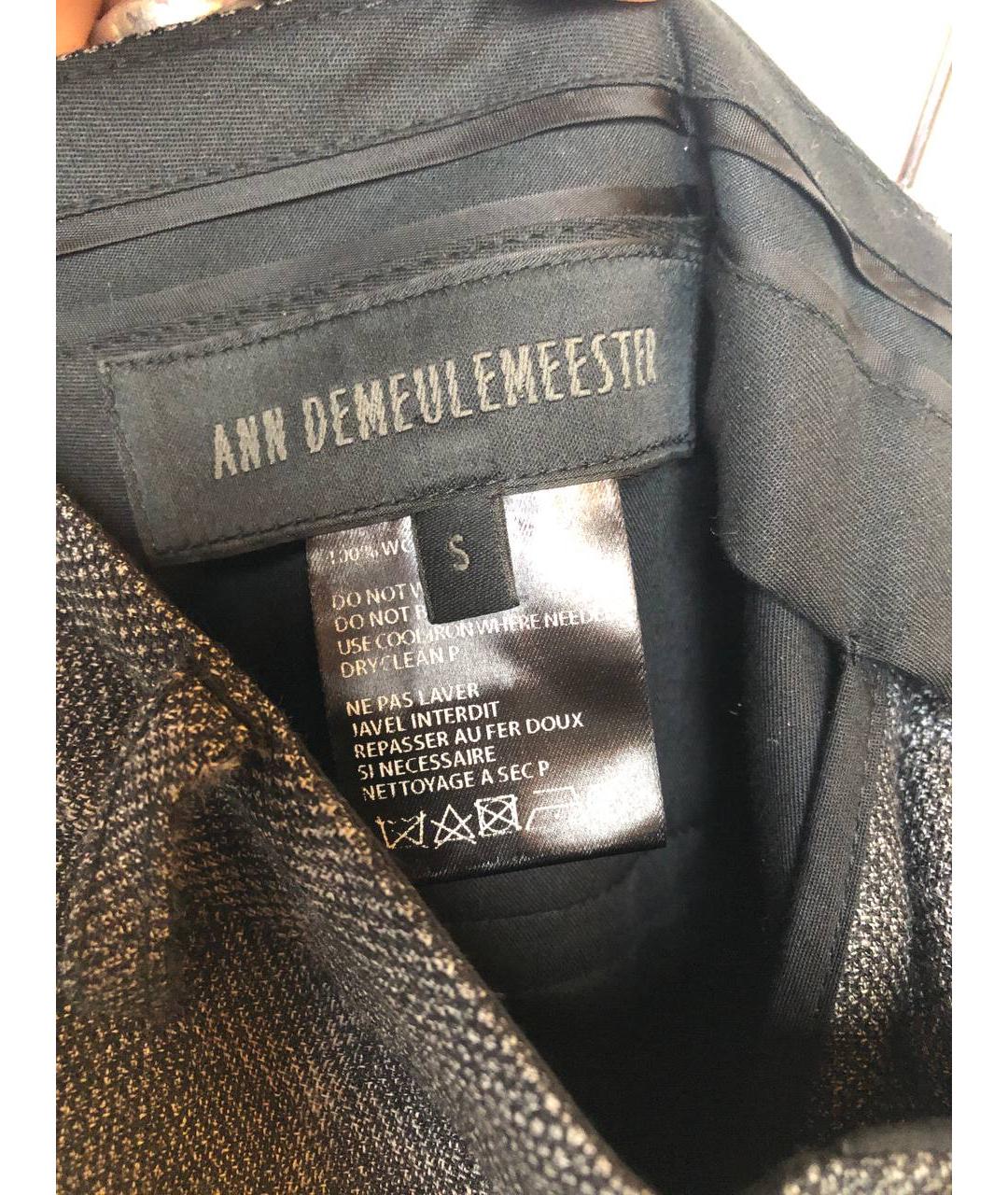 ANN DEMEULEMEESTER Черные прямые брюки, фото 3