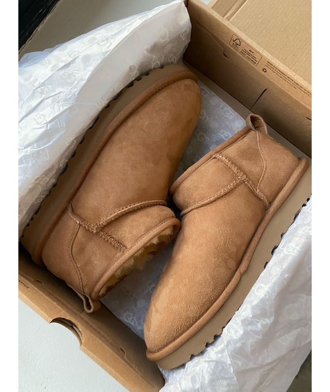 UGG AUSTRALIA Коричневые замшевые ботинки, фото 2