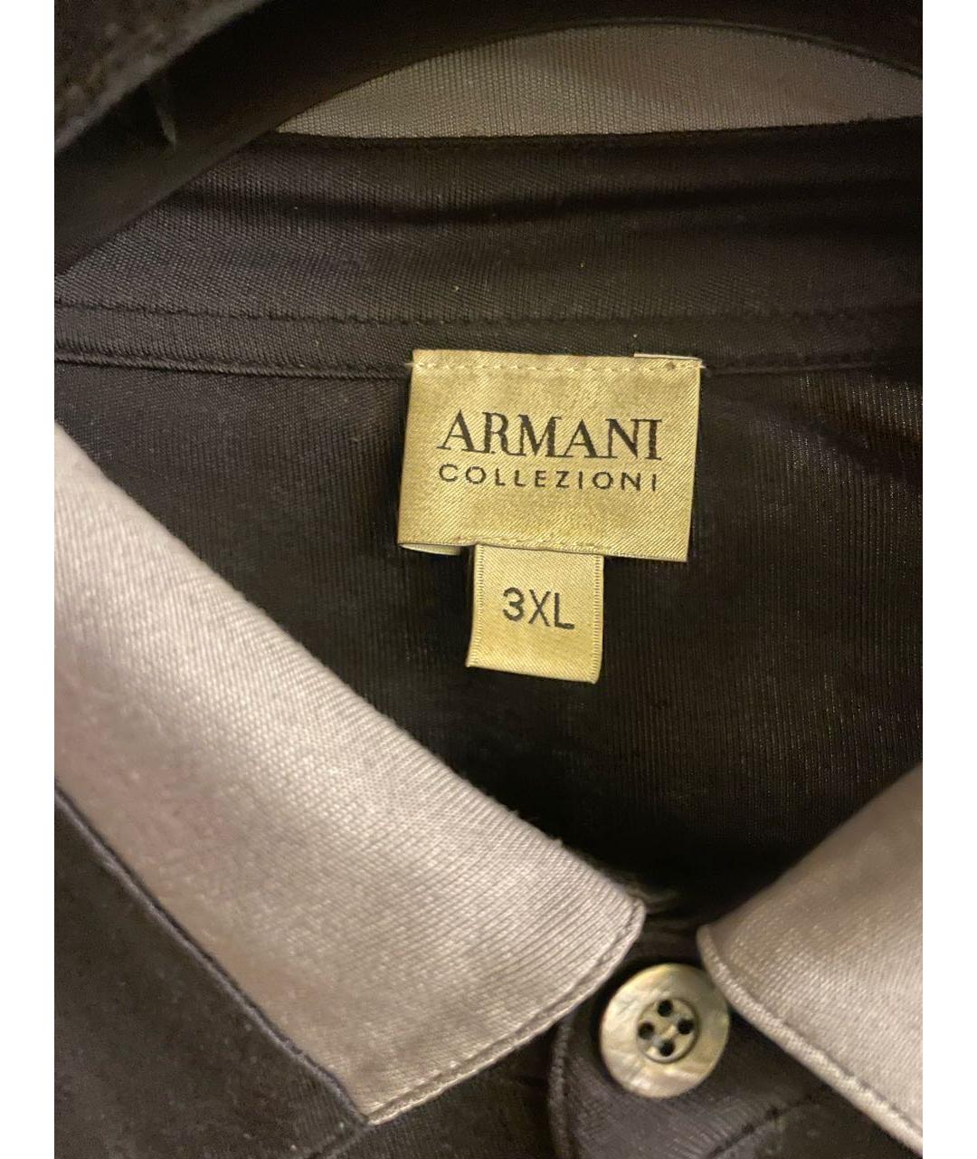 ARMANI COLLEZIONI Черная шелковая кэжуал рубашка, фото 3