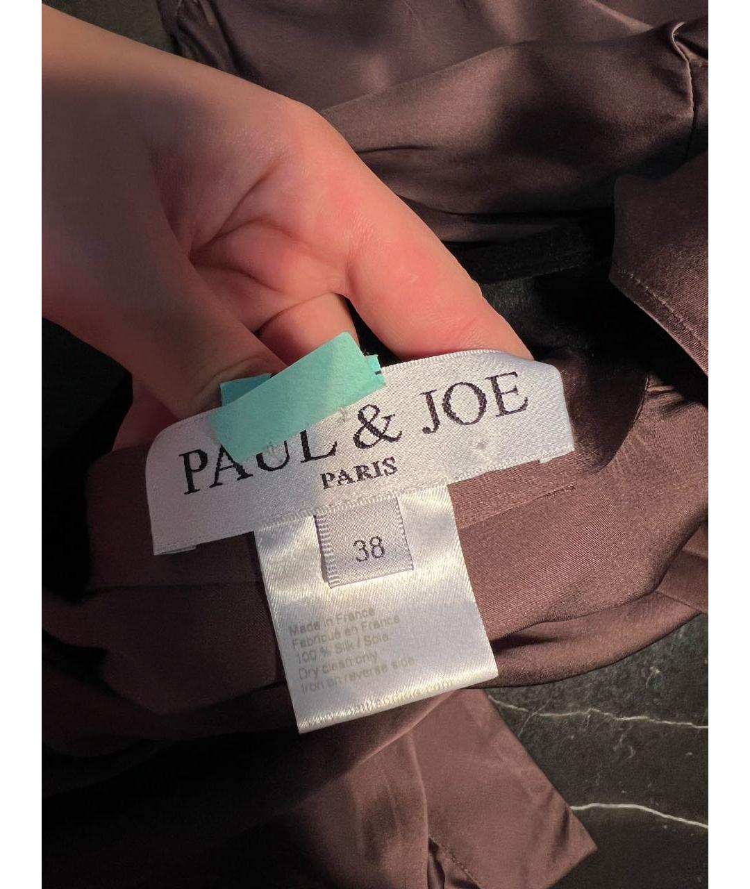 PAUL & JOE Коричневое шелковое коктейльное платье, фото 3