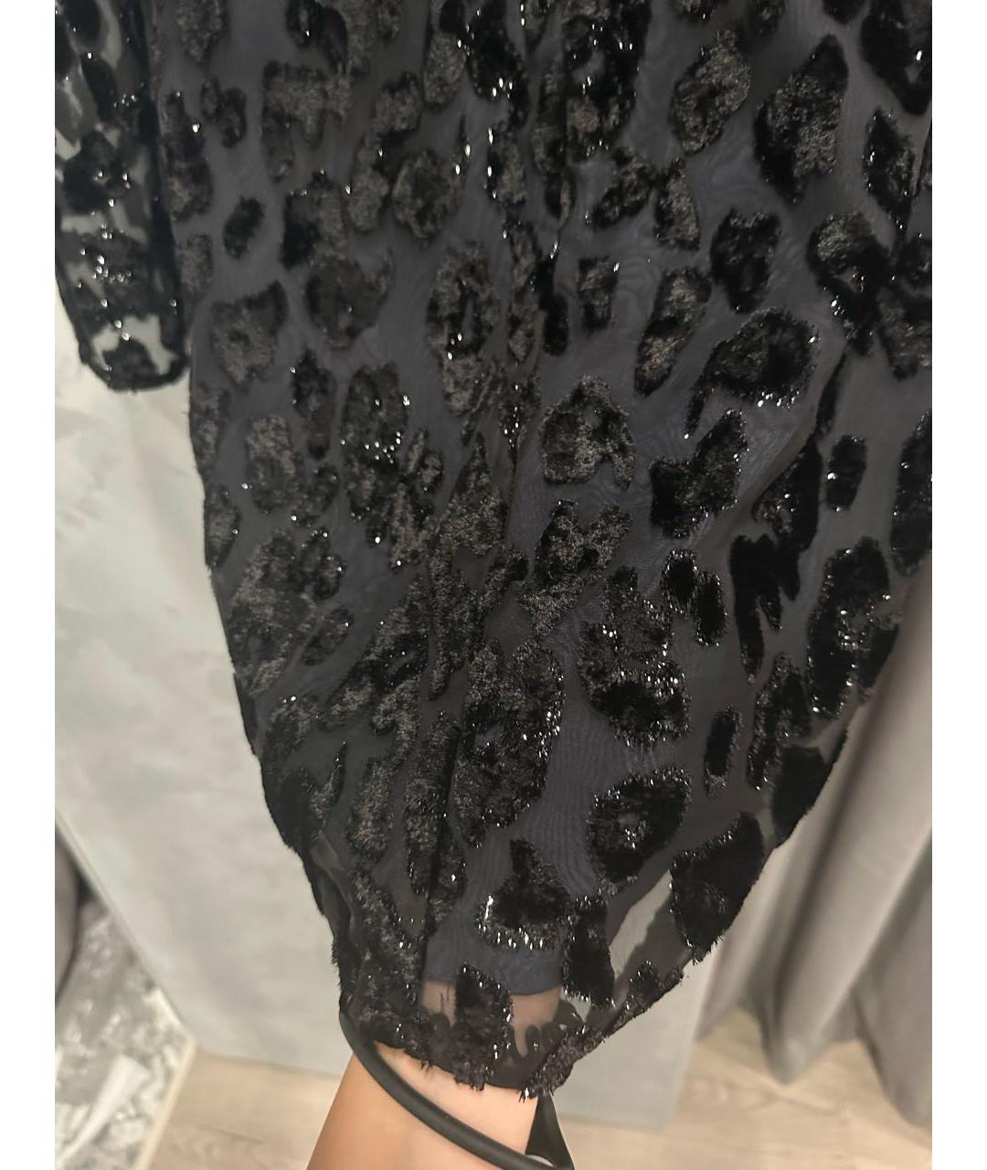 SELF-PORTRAIT Черное велюровое коктейльное платье, фото 6