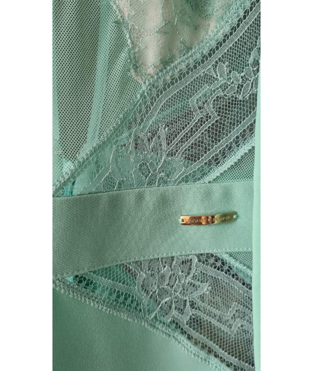 ELISABETTA FRANCHI Бирюзовое полиэстеровое коктейльное платье, фото 3