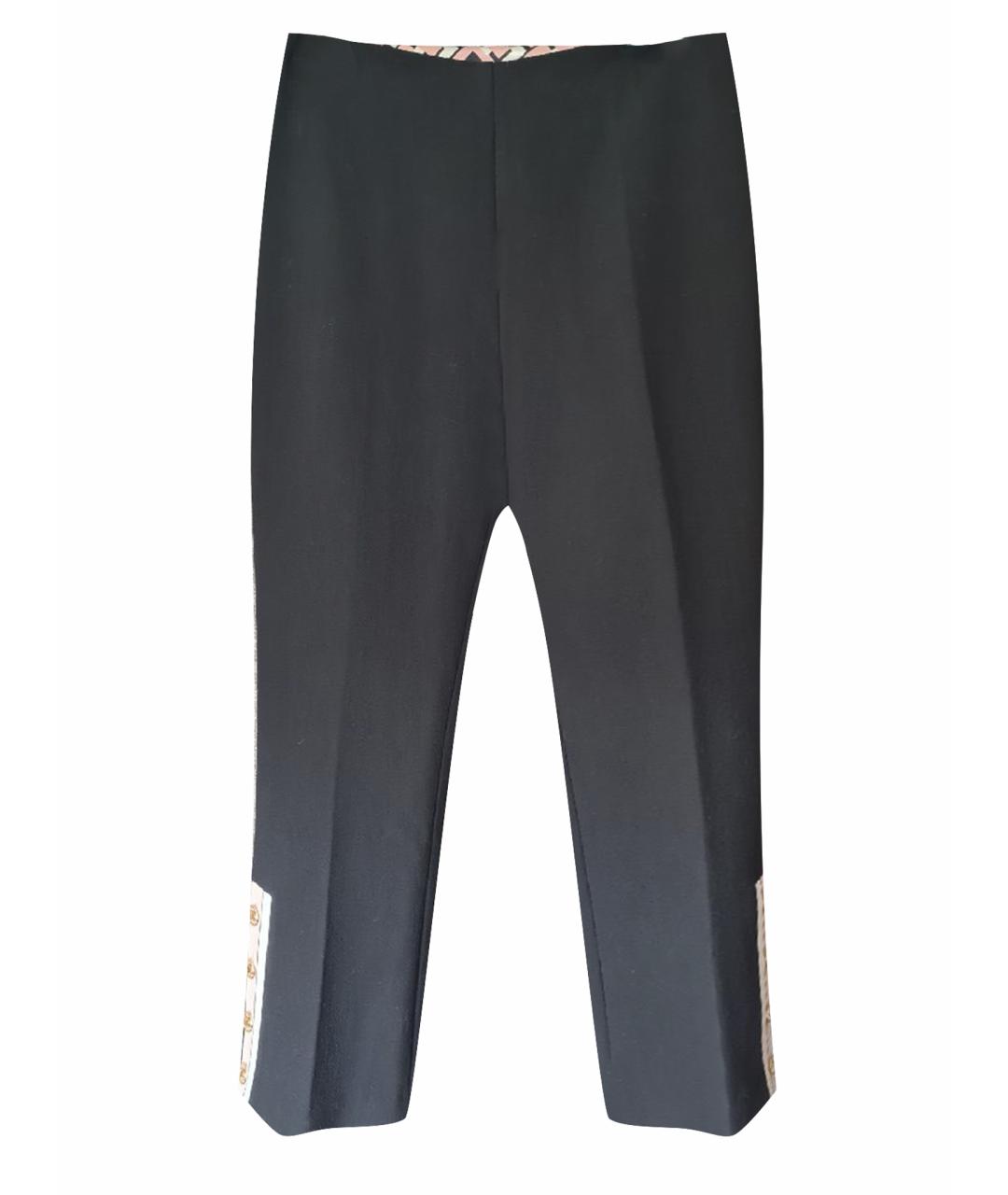 ELISABETTA FRANCHI Черные шерстяные брюки узкие, фото 1