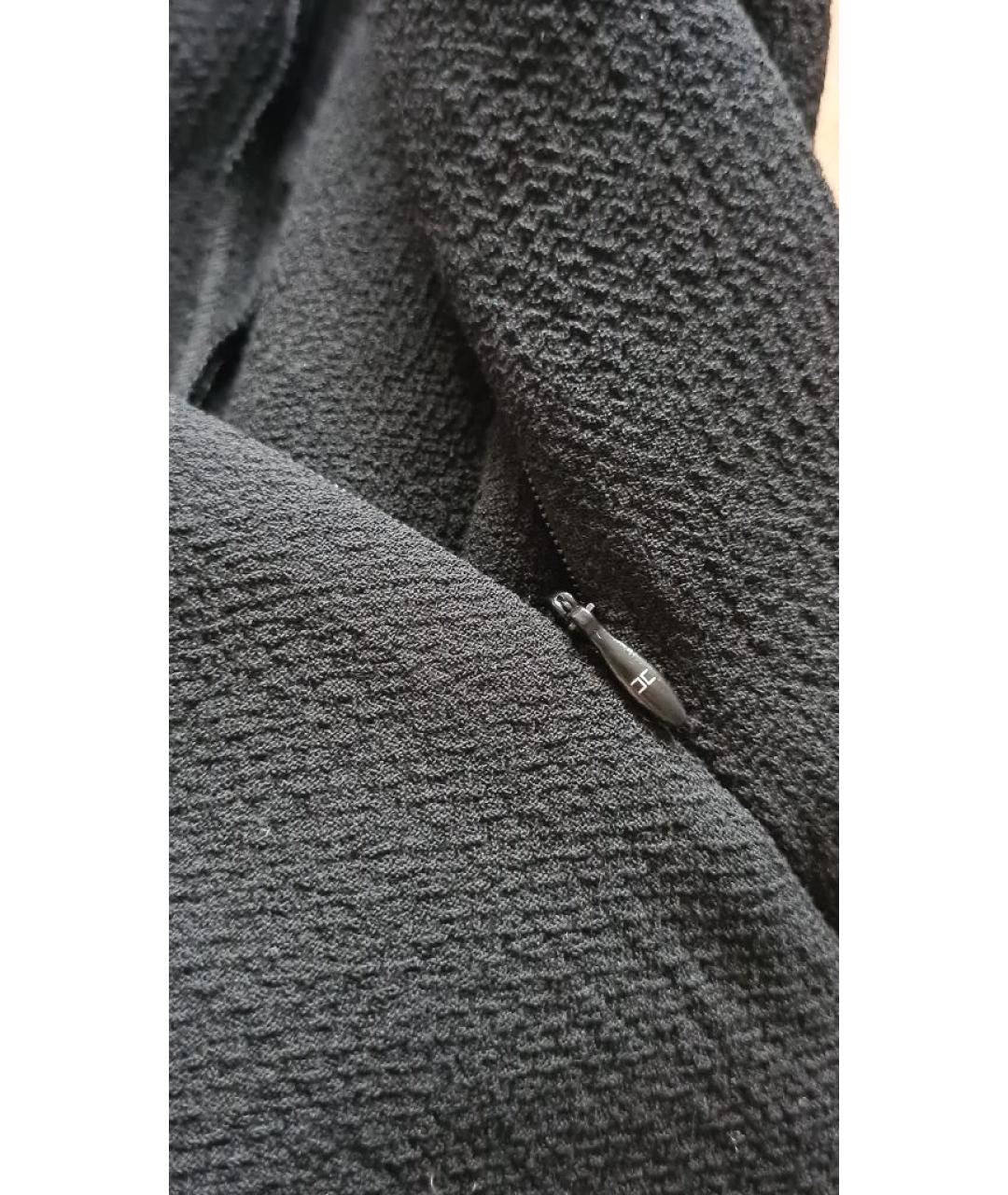 ELISABETTA FRANCHI Черные шерстяные брюки узкие, фото 4